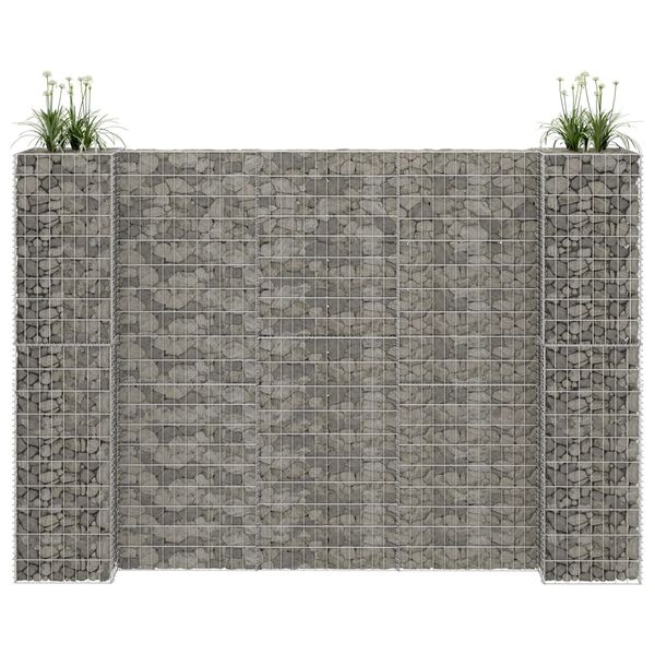 vidaXL H-formas gabions, tērauda stieple, 260x40x200 cm