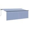 vidaXL Izvelkams jumtiņ&scaron; Zila un balta 350 x 200 cm