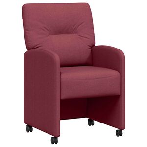 vidaXL Ēdamgalda krēsli ar ritenī&scaron;iem 2 pcs Vīnsarkans 57 x 67 x 95 cm