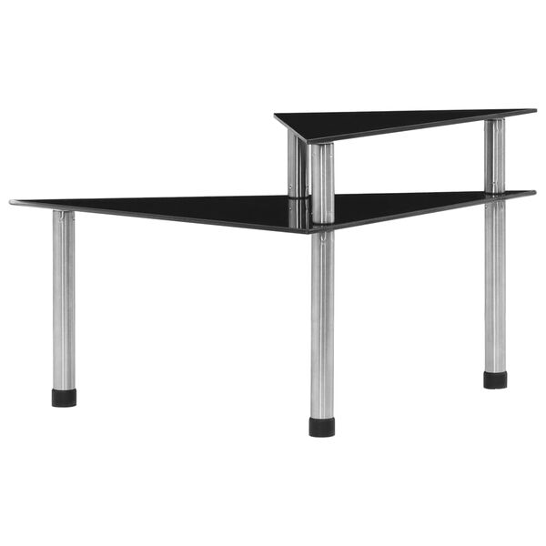 vidaXL virtuves plaukts, 49,5x35x26 cm, melns rūdīts stikls