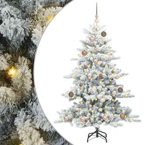 vidaXL Mākslīgā Saliekamā Ziemassvētku Egle su 150 LED Balts 150 cm