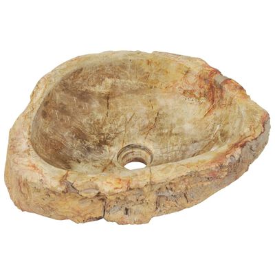 vidaXL izlietne, 45x35x15 cm, krēmkrāsas fosilais akmens