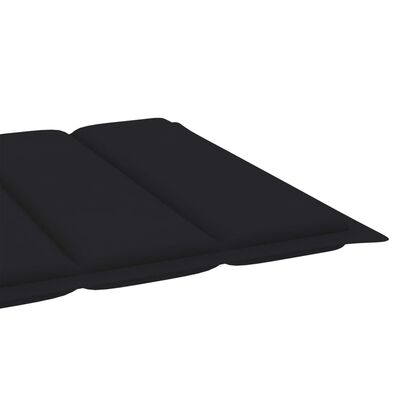 vidaXL sauļošanās zvilnis ar galdiņu un matraci, masīvs tīkkoks
