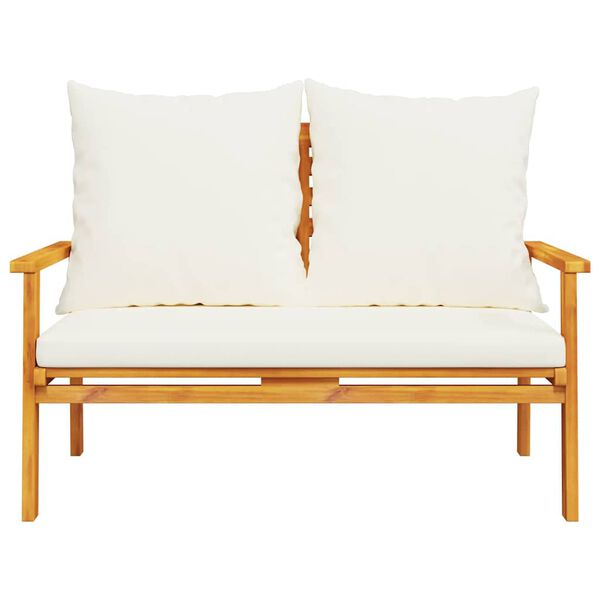 vidaXL 3-daļīgs dārza mēbeļu komplekts ar matračiem, akācijas koks