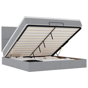 vidaXL Osmaņu gultas rāmis ar matrača gaiši pelēks 180x200cm audums