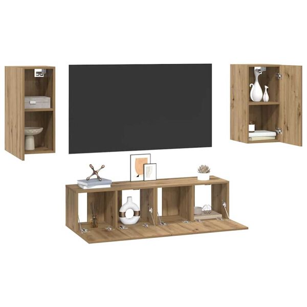 vidaXL TV skapī&scaron;u komplekts 4 pcs amatnieku ozola 30.5 x 30 x 60 cm