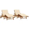 vidaXL Sauļo&scaron;anās krēsls 2 pcs Bē&scaron;a 200 x 67 x 84 cm