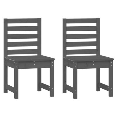 vidaXL dārza krēsli, 2 gab., pelēki, 50x48x91,5 cm, priedes masīvkoks