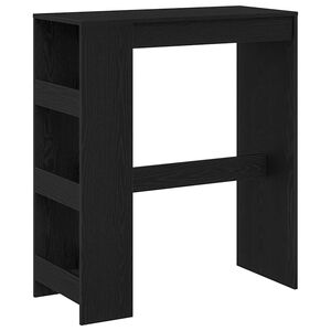 vidaXL bāra galds ar plauktiem, melns ozols, 90x40x103,5 cm, inženierkoks