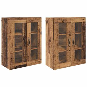vidaXL Sienas skapji 2 pcs Vecs koks 69,5 x 34 x 90 cm