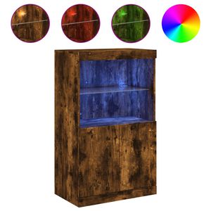 vidaXL kumode ar LED lampiņām, ozolkoka krāsa, 60,5x37x100 cm