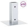 vidaXL Statu pamatnes Kvadrāts 12 gab Sudrabs 46x46 mm Cinkots Tērauds