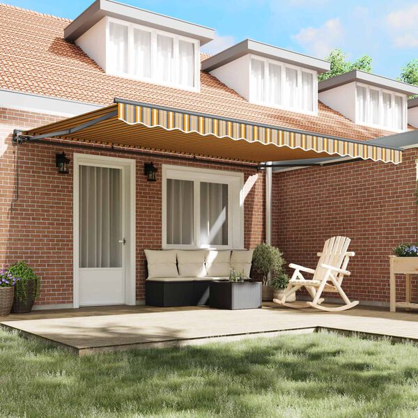 vidaXL Izvelkams jumtiņ&scaron; Dzeltena un pelēka 450 &times; 300 cm