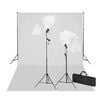 vidaXL fotostudijas komplekts, gaismas, balts fons, 600x300 cm