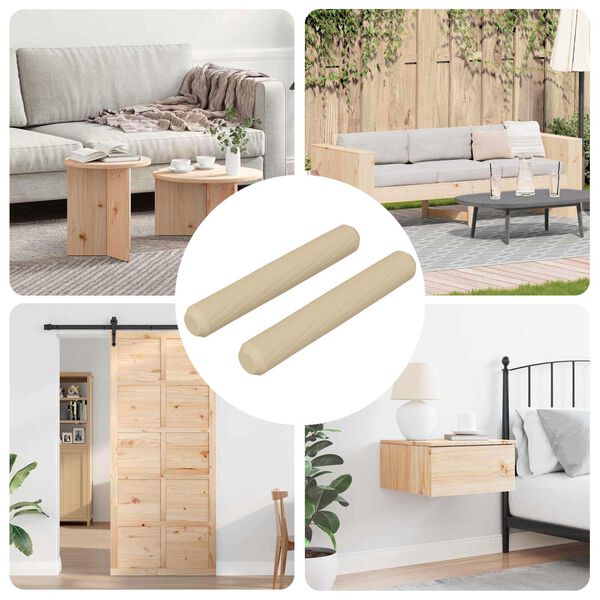 vidaXL Koka dībeļi 2 pcs Brūna &Oslash;8 x 50 mm Masīvkoks