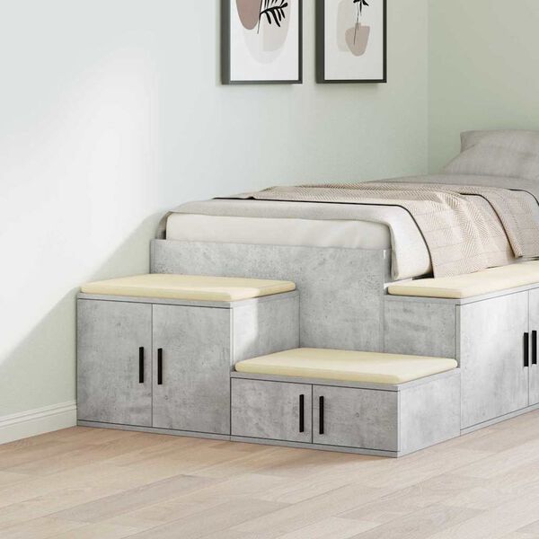 vidaXL Skapītis 2 pcs Betona pelēks 127 x 41 x 40 cm Inženierijas koks