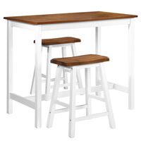 vidaXL bāra galda un krēslu komplekts, 3 gab., masīvkoks