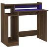 vidaXL rakstāmgalds, LED, ozola krāsa, 97x45x90 cm, inženierijas koks