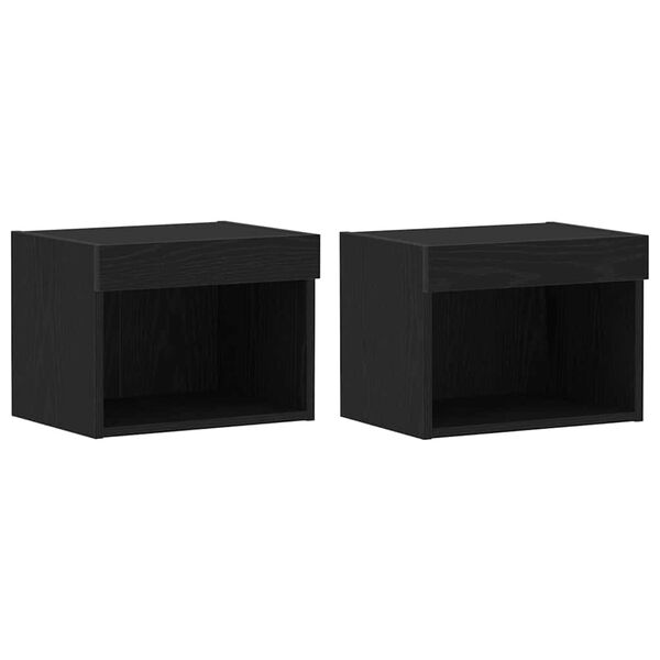 vidaXL TV skapī&scaron;u komplekts 2 pcs Melns ozolkoks 40 x 30 x 30 cm