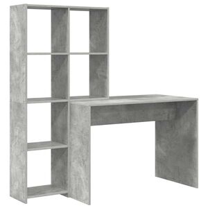 vidaXL Galds Betona pelēks 138,5 x 55 x 143 cm Inženierijas koks