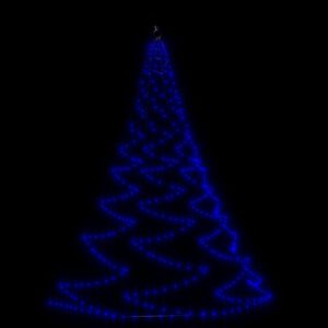 vidaXL sienas dekorācija ar metāla āķi, 260 zilas LED, 3 m