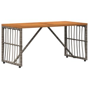 vidaXL Āra galds Pelēks 80 x 40 x 40 cm Tērauds un poli ratan