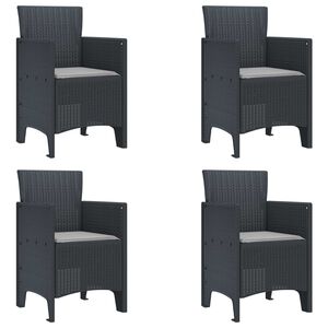 vidaXL Dārza krēsls 4 pcs Antracīts 53 x 49 x 85 cm PP