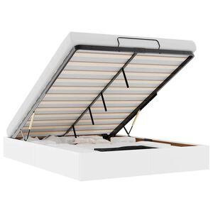 vidaXL Osmaņu gultas rāmis bez matrača balta 140x200 cm mākslīgā āda