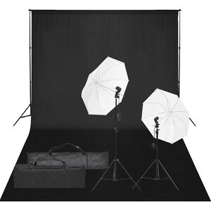 vidaXL fotostudijas komplekts, gaismas un fons
