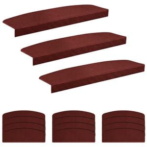 vidaXL Pakāpienu paklāji 15 gab. 56 x 17 x 3 cm Burgundija Poliesters