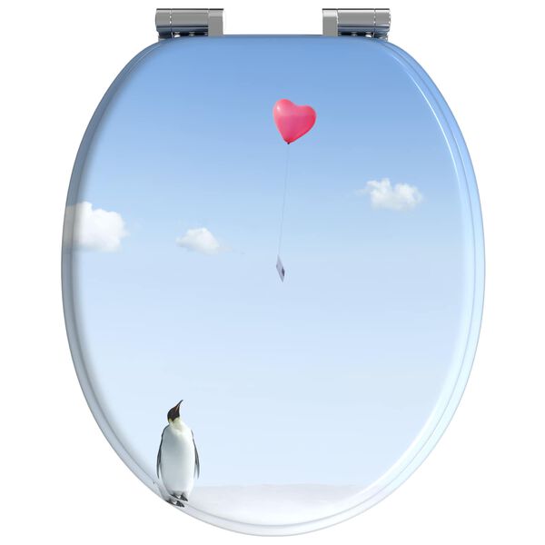 vidaXL Tualetes sēdeklis Zila 44 x 38 cm MDF plāksne