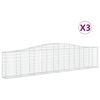 vidaXL arkveida gabiona grozi, 3 gb., 400x30x80/100cm, cinkota dzelzs