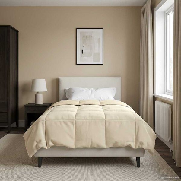 vidaXL Ziemas gultas sega Tiltiņ&scaron; Krēmkrāsa 140 x 200 cm Mikro&scaron;ķiedra