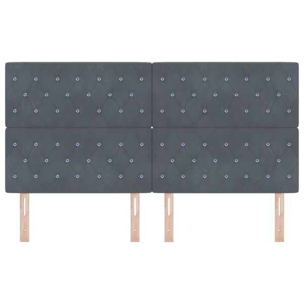 vidaXL Galvgalis ar galvas klāju Tum&scaron;i pelēks 180 cm Mākslīgā āda