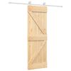 vidaXL Slīdo&scaron;ās durvis Dabisks un balts 70 x 210 cm Cieta priedes koks