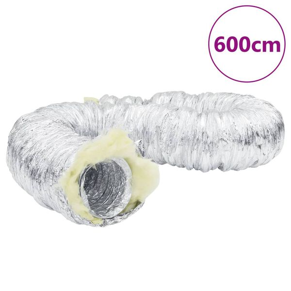 vidaXL ventilācijas kanāls, izolēts alumīnijs, 6 m, &Oslash;12,5 cm