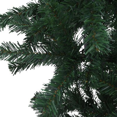 vidaXL izgaismota Ziemassvētku egle ar rotājumiem, apgriezta, 180 cm