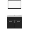 vidaXL vannasistabas mēbeļu komplekts, melns, skaidu plāksne