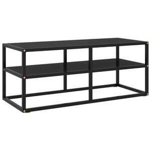 vidaXL TV galdiņ&scaron;, melns, 100x40x40 cm, stikls