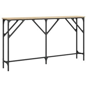 vidaXL konsoles galdiņ&scaron;, koka krāsa, 140x23x75 cm, inženierijas koks