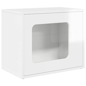 vidaXL Kaķu māja Spīdīga Balta 51 x 30 x 42,5 cm Inženierijas koks