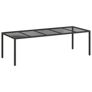 vidaXL Dārza galds Tīra melna 250 x 100 x 75 cm poliratāns