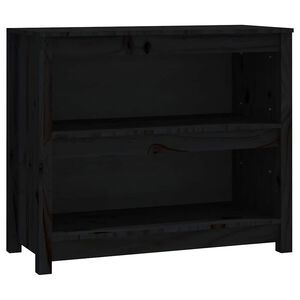 vidaXL grāmatu plaukts, melns, 80x35x68 cm, priedes masīvkoks