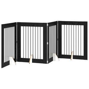 vidaXL Salokāms suņu vārti ar statīviem 4 pcs Melns ozols 321 cm