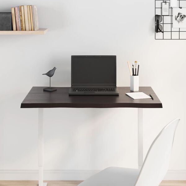 vidaXL galda virsma, tum&scaron;i brūna, 80x40x2 cm, ozola masīvkoks