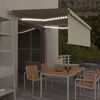 vidaXL izvelkama markīze ar žalūziju, LED, 4x3 m, manuāla, krēmkrāsas
