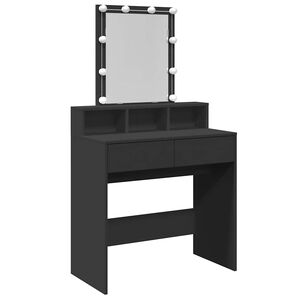 vidaXL spoguļgaldiņ&scaron; ar LED, 80x41x144,5 cm, melns