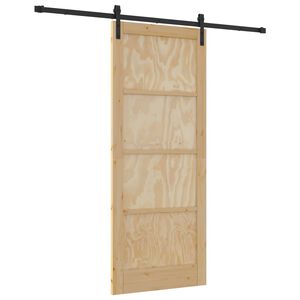 vidaXL Slīdo&scaron;ās durvis Dabiska 86 x 211 cm Priedes masīvkoks