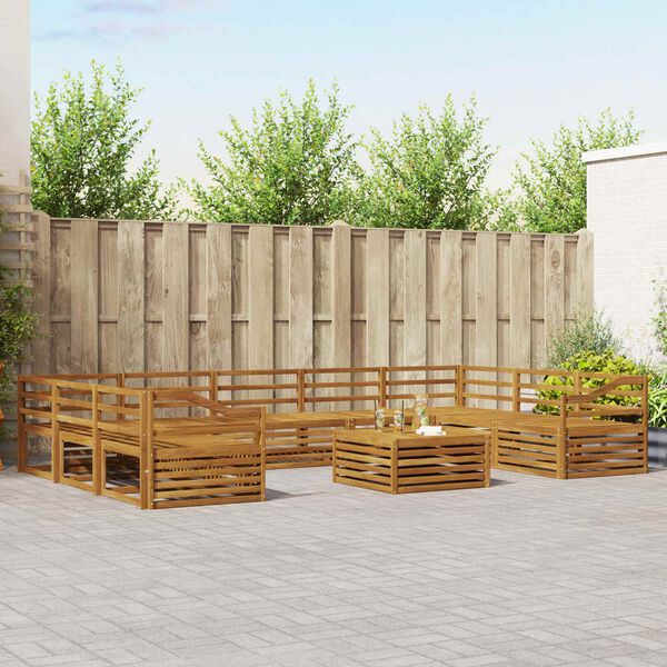 vidaXL Dīvāna komplekti 10 pcs Dabiska Cietā akācijas koks