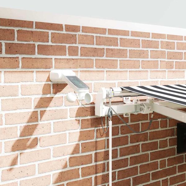 vidaXL automātiski izvelkama markīze, LED, pelēka un balta, 450x300 cm